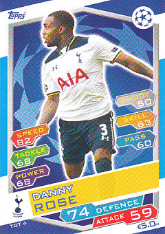 Danny Rose Tottenham Hotspur 2016/17 Topps Match Attax CL #TOT04